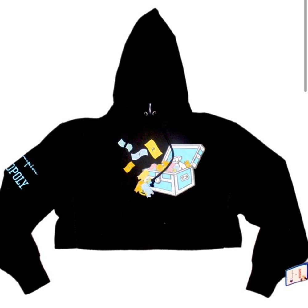 COPY - NEW Champion x Monopoly Hasbro Women’s Hoodie Crop Sweatshirt Size Medium